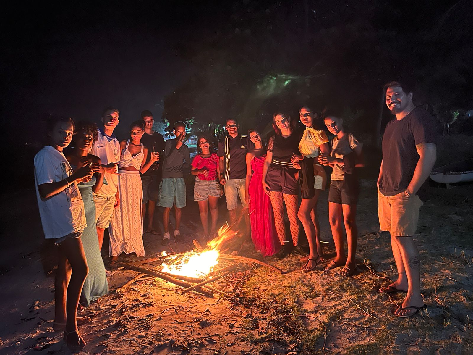 Fogueira com marshmallows